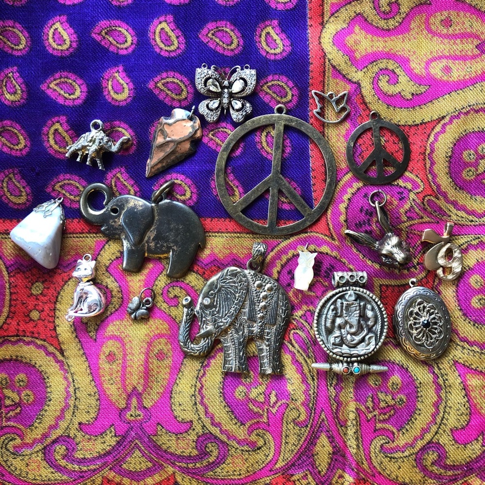 Lot of Boho Pendants, Several Vintage